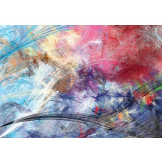 Fototapete mit abstrakter Kunst, bunten Skizzen und einem modernen Malstil.