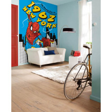 Eine Fototapete von Spider-Man aus dem Jahr 1962 in New York von Marvel, die im Kinderzimmer angezeigt werden soll.