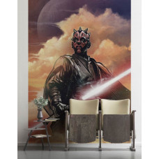 Eine klassische Star Wars-Fototapete, die den bedrohlichen Darth Maul zeigt.