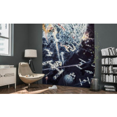 Eine Fototapete mit einer klassischen Star Wars Dogfight-Szene.