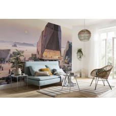 Eine klassische Star Wars Fototapete, die den Java Market zeigt, voller seltsamer Händler auf Tatooine.