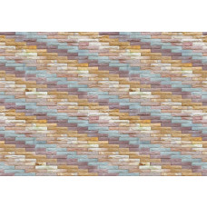 Fototapete mit Steinmotiv der farbigen Ziegel in einer Wand, industriell und stilvoll.