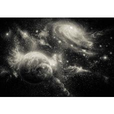 Sterne funkeln im Weltraum auf dieser Fototapete, mit einer beeindruckenden Darstellung des Universums.