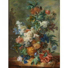 Fototapete mit einem Blumenstillleben von Jan van Huysum, Rijksmuseum.