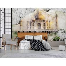 Eine Fototapete des Taj Mahal für das Schlafzimmer.
