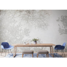 Inspirierendes Fototapete von Ast-Silhouetten in einem Büro, fördert Fokus und Kreativität mit einer minimalistischen und künstlerischen Ausstrahlung.