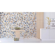 Fototapete aus Terrazzo-Marmor-Naturstein für die Küche, mit einer modernen Optik, die dem Raum ein luxuriöses Ambiente verleiht.