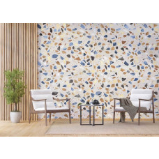 Fototapete aus Terrazzo-Marmor-Naturstein für das Wohnzimmer, ideal für eine schicke und raffinierte Ausstrahlung im Haus.