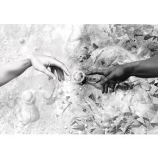 Die Erschaffung Adams, Nachahmung Fototapete eines abstrakten Kunstwerks für ein künstlerisches Ambiente.