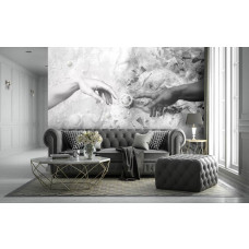 Eine Fototapete der Schöpfung im Kunststil für das Wohnzimmer.