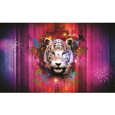 Fototapete eines Tigerkopfes, abstrakte Kunst mit Tieren.