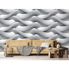 eine 3D-Fototapete mit Seilen, die eine warme Atmosphäre in einem Wohnzimmer schafft.