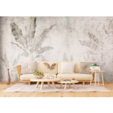 Fototapete Tropical Leaves in Concrete