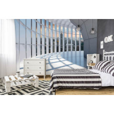 Eine Fototapete eines städtischen Tunnels mit Blick auf New York, perfekt für ein Schlafzimmer.