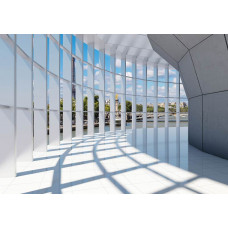 Fototapete Paris mit einem 3D-Stadttunnel und einem Panoramablick auf die Stadt.