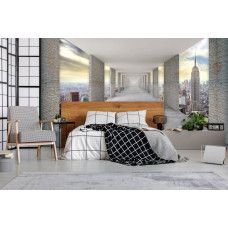 Fototapete mit Blick auf New York aus einem Tunnel für das Schlafzimmer.