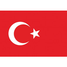 Türkische Flagge auf Fototapete, rot mit einem Stern und Halbmond.