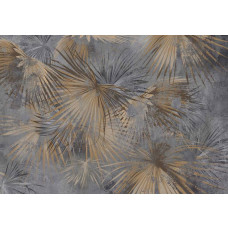 Ein Fototapet von Urban Jungle mit Pflanzen und Blättern auf Beton.