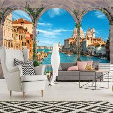 Eine Fototapete von Venedig und dem berühmten Canal Grande, ideal für das Wohnzimmer.