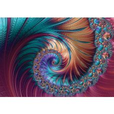 Fototapete von Federpracht in einem abstrakten Kunststil, für einen modernen Look. 