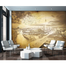 Eine Fototapete mit einem Vintage-Bild von Berlin, ideal für ein klassisches Wohnzimmer oder Schlafzimmer.