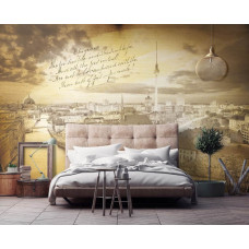 Eine Fototapete von Berlin in einem nostalgischen Stil, geeignet für das Schlafzimmer.