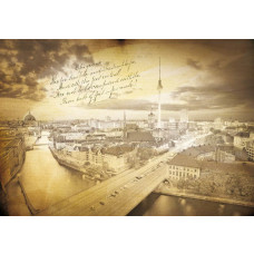 Berlin im Vintage-Stil, Fototapete einer alten Stadt für ein klassisches und zeitloses Interieur.