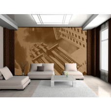 Fototapete eines Vintage-Gebäudes mit klassischer Architektur und verwitterten Details.