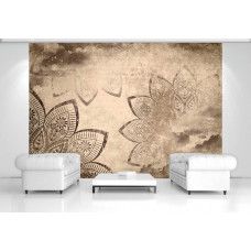 Eine Fototapete mit einem Vintage-Mandala-Design für den Geschäftsraum.