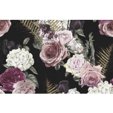 Vintage-Rosen und Blumen, elegant dargestellt auf einer romantischen Fototapete.