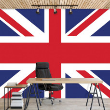 Eine Fototapete mit der Flagge Großbritanniens für das Büro.