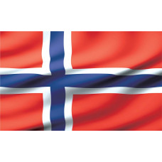 die norwegische Flagge auf einer Fototapete, ein Symbol für Norwegen.