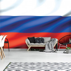 Eine russische Flagge Fototapete für das Wohnzimmer.