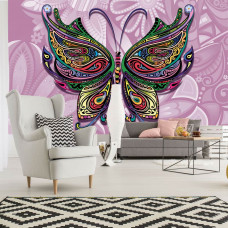 Abstraktes Gemälde eines Schmetterlings im Kunststil für das Wohnzimmer.