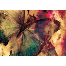 Fototapete mit einem Schmetterlingsgemälde in künstlerischem Stil.