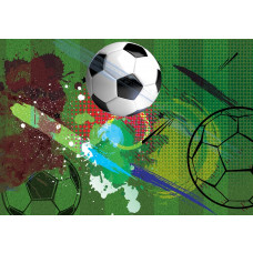 Fototapete von Fußball Street Art Graffiti, mit einem verspielten Wandbild für Kinder.