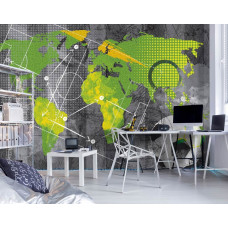 Eine Fototapete mit einer Fußballtaktik als Graffiti-Wandbild, geeignet für ein Spielzimmer.