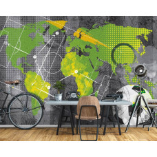 Eine Fototapete mit einer Fußballtaktik als Graffiti-Wandbild, geeignet für ein Arbeitszimmer oder Kinderzimmer.