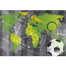 Eine Fototapete mit einer Fußballtaktik im Graffiti-Stil, ideal für Sportfans.