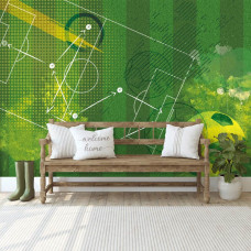 Eine Fototapete mit einer Taktikbesprechung im Graffiti-Stil, ideal für ein Büro.