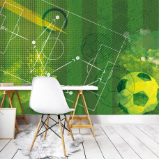 Eine Fototapete mit einer Taktikbesprechung im Graffiti-Stil, passend für ein Arbeitszimmer oder Kinderzimmer.