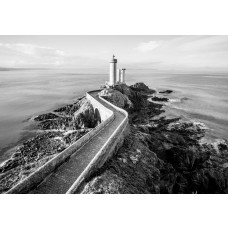 Fototapete mit einem Leuchtturm am Meer, malerische Landschaft Bild.