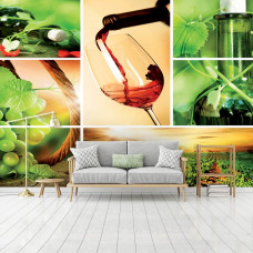 Eine Fototapete mit roten Weintrauben für die Küche.