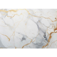 Fototapete von weißem und goldenem Marmor, mit einer luxuriösen und eleganten Ausstrahlung.