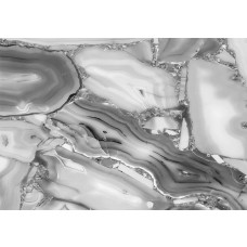 Eine abstrakte Fototapete mit einer Mischung aus Marmor- und Federmustern, die eine künstlerische und industrielle Atmosphäre schafft.