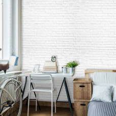 Eine Fototapete mit einer weißen Wand für ein Büro.