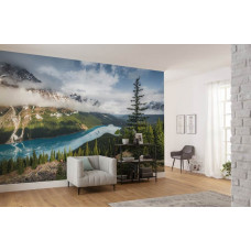 Eine Fototapete des malerischen Peyto Lake im Banff National Park, mit den Bergen im Hintergrund.