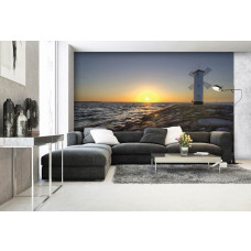 Fototapete Sonnenuntergang an der Windmühle