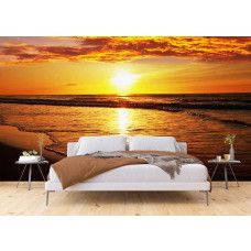 Fototapete Sonnenuntergang über dem Meer.