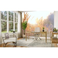 Fototapete Sonnige Graslandschaft am Morgen im Büro mit frischer natürlicher Lichtwirkung.